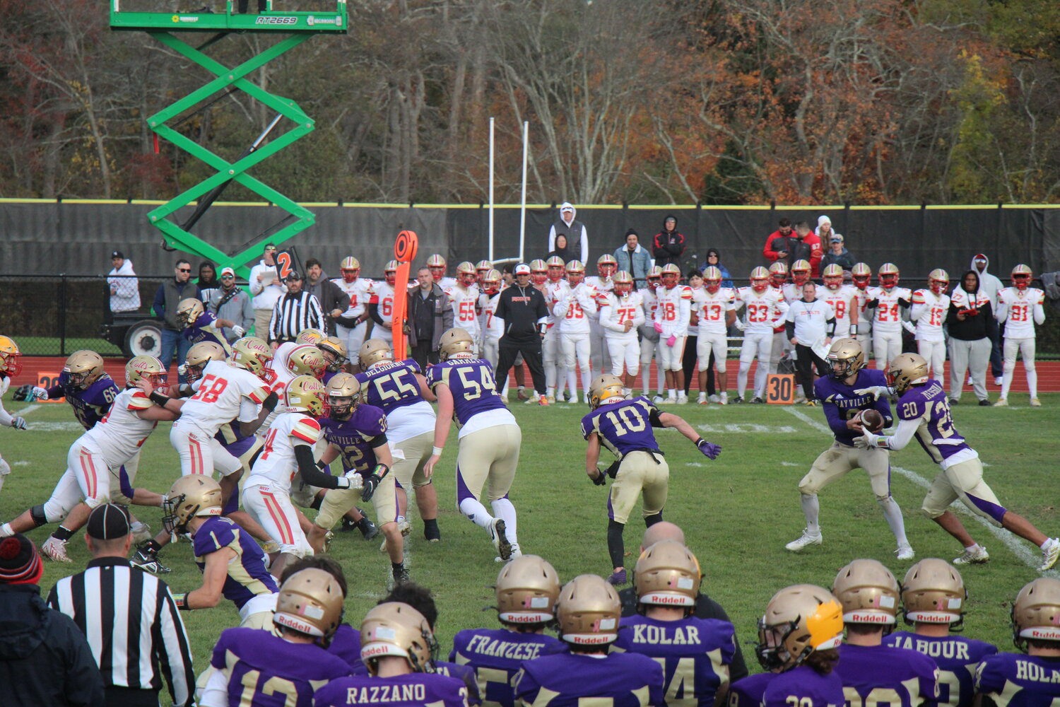 Scoring six touchdowns and getting all six extra points, the Sayville Golden Flashes put up a high score for their semifinal victory against Half Hollow Hills West.